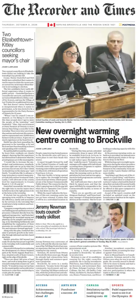 Cover of The Recorder & Times (Brockville)
