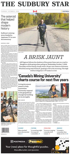 Cover of The Sudbury Star