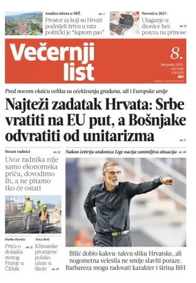Cover of Vecernji list BiH