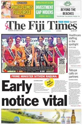 Cover of The Fiji Times