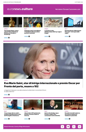 Cover of Euronews Culture and Sport (Italian)