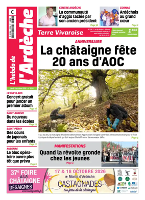 Cover of L'Hebdo de l'Ardeche – edition centre
