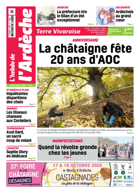 Cover of L'Hebdo de l'Ardeche – edition Nord