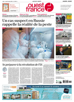 Cover of Ouest France (Angers / Segre)