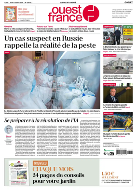 Cover of Ouest France (Cholet)