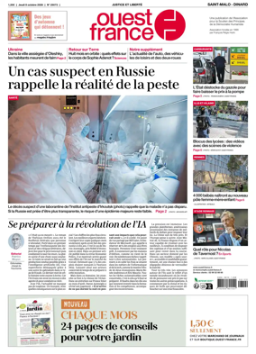 Cover of Ouest France (Saint-Malo)