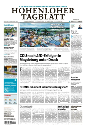 Cover of Hohenloher Tagblatt