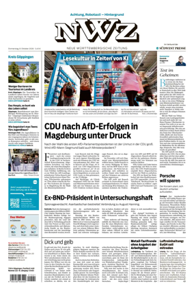 Cover of NWZ – Neue Wurttembergische Zeitung