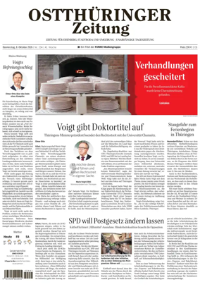 Cover of Ostthuringer Zeitung (Saale-Holzland-Kreis)