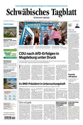 Cover of Schwabisches Tagblatt - Tubinger Chronik