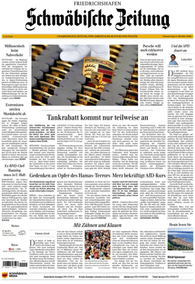 Cover of Schwabische Zeitung (Friedrichshafen)