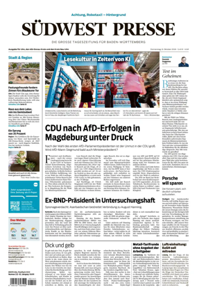 Cover of Sudwest Presse