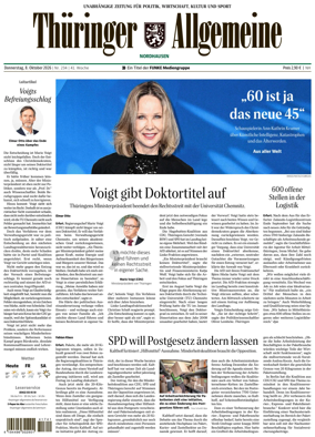 Cover of Thuringer Allgemeine (Nordhausen)
