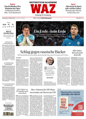 Cover of Westdeutsche Allgemeine Zeitung (Duisburg)