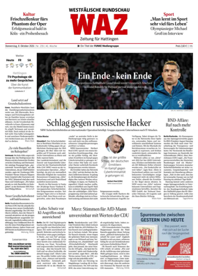 Cover of Westdeutsche Allgemeine Zeitung (Hattingen)