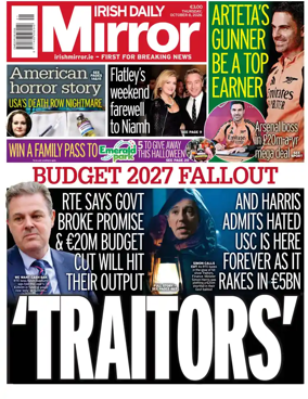 Cover of Irish Daily Mirror
