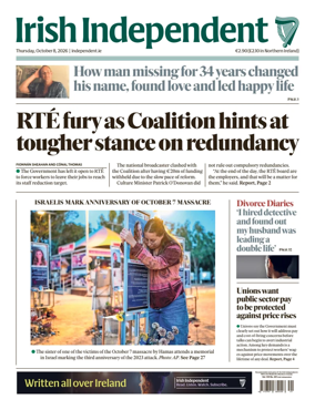 Cover of Irish Independent