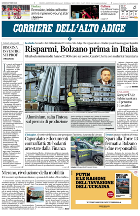 Cover of Corriere dell'Alto Adige