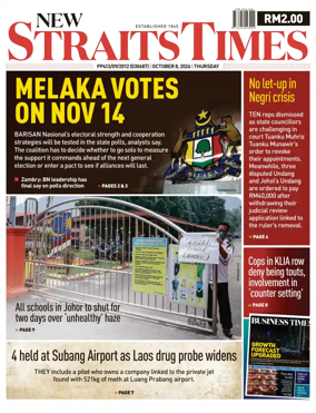 Cover of New Straits Times