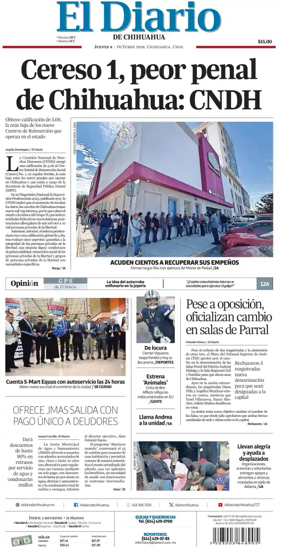 Cover of El Diario de Chihuahua