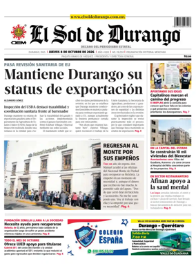 Cover of El Sol de Durango
