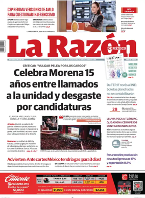 Cover of La Razon de Mexico