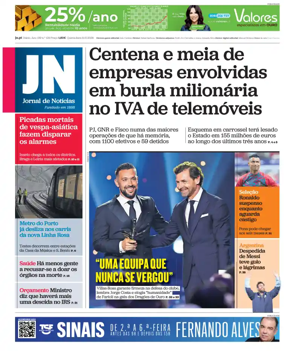 Cover of Jornal de Noticias