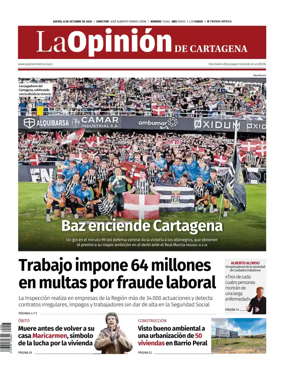 Cover of La Opinion de Murcia (Cartagena)