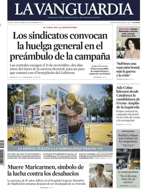 Cover of La Vanguardia (1st Edition)