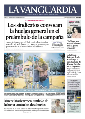 Cover of La Vanguardia