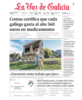 Cover of La Voz de Galicia (Pontevedra)