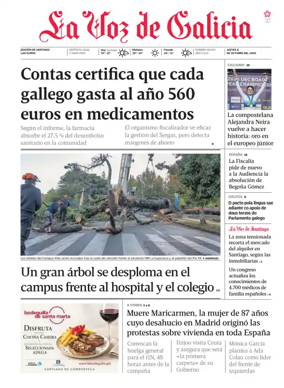 Cover of La Voz de Galicia (Santiago)
