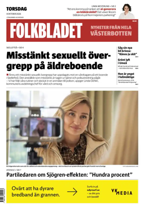 Cover of Folkbladet Vasterbotten