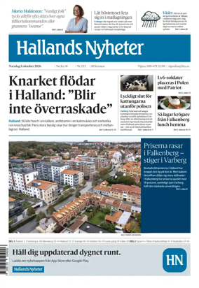 Cover of Hallands Nyheter