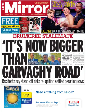 Cover of Daily Mirror (Northern Ireland)