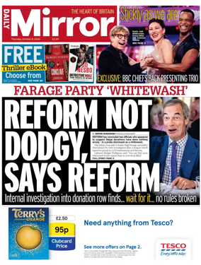 Cover of Daily Mirror