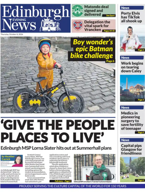 Cover of Edinburgh Evening News
