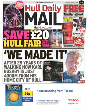 Cover of Hull Daily Mail