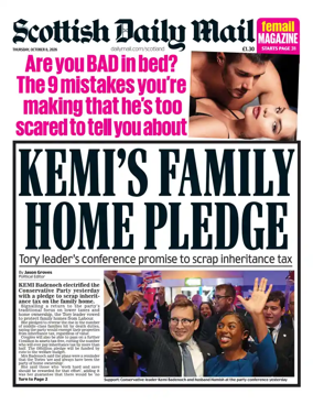 Cover of Scottish Daily Mail