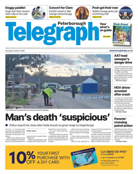 Cover of The Peterborough Evening Telegraph