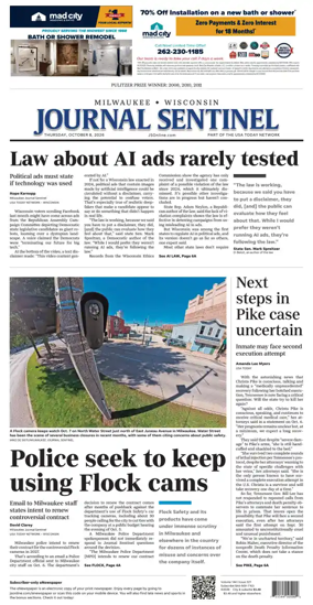 Cover of Milwaukee Journal Sentinel