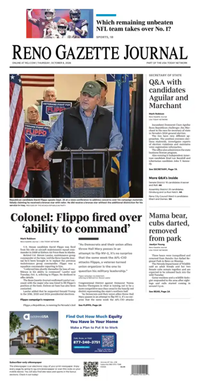 Cover of Reno Gazette Journal