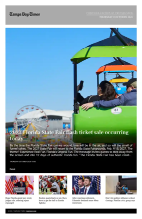 Cover of Tampa Bay Times TFP