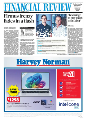 Cover of The Australian Financial Review