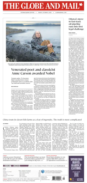 Cover of The Globe and Mail (Ottawa/Quebec Edition)