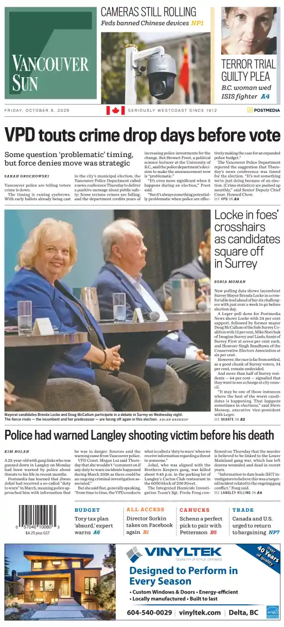 Cover of Vancouver Sun