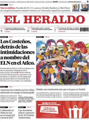 Cover of El Heraldo (Colombia)