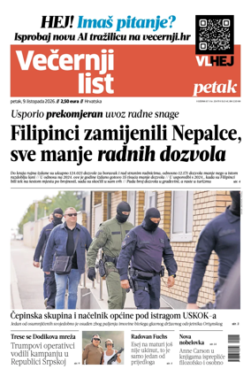 Cover of Vecernji list - Hrvatska