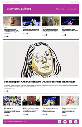 Cover of Euronews Culture and Sport Compiled Edition