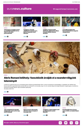 Cover of Euronews Culture and Sport (Hungarian)